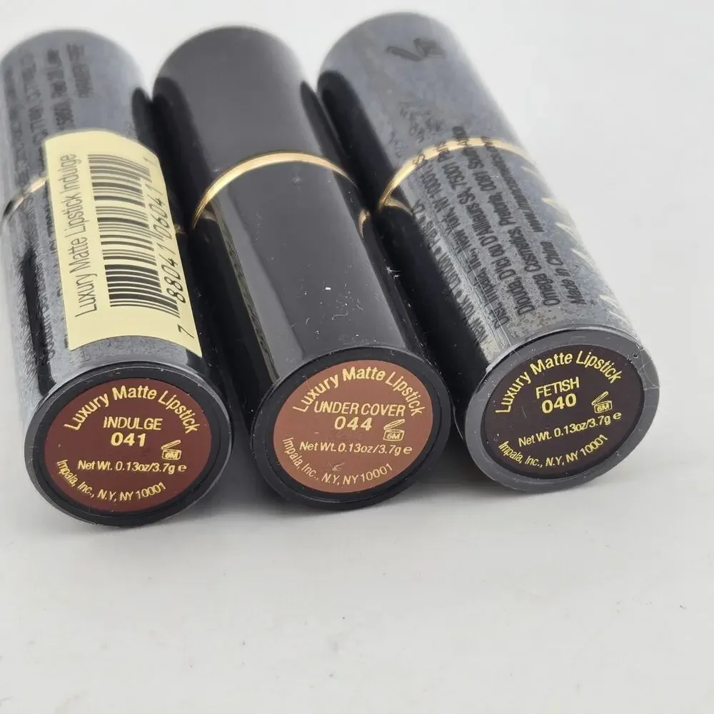 IMAN Luxury Matte Lipstick Mixed Lot Of 3 Assorted Colors Full Size Gift Set